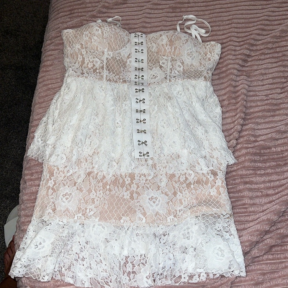 Handmade white lace dress. NWOT.